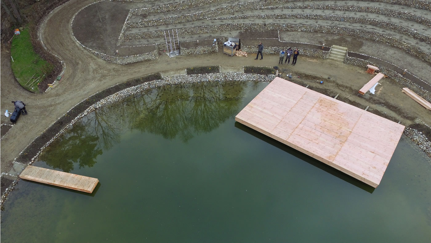 Neuer Schwimmponton und Schwimmsteg in Sammatz